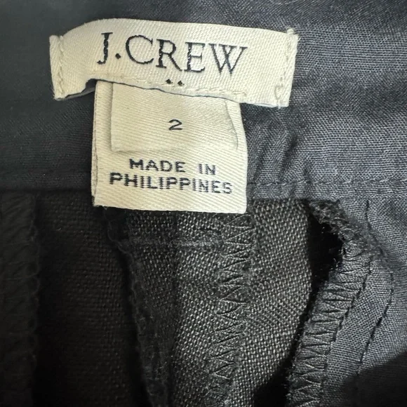 J.Crew Black Scalloped Hem Linen Cotton Shorts Women’s Size 2 - Picture 4 of 5